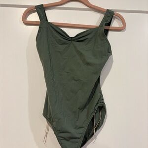 Grishko pinch leotard with adjustable hips Olive Green bodysuit